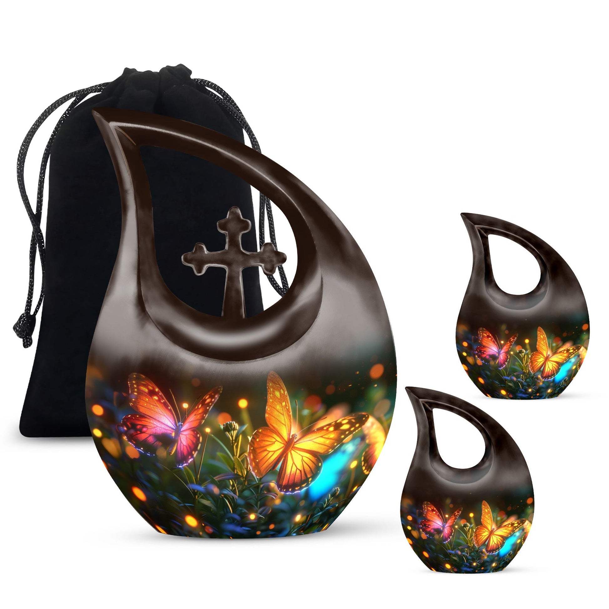 Teardrop Shaped  Large Urn With 2 Keepsake