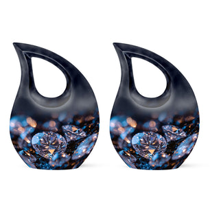 Diamond Cremains Containers Teardrop, Heart Cremation Urn
