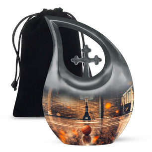 Basketball Burial Urn Teardrop, Heart Cremation Urn