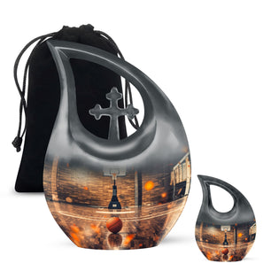 Basketball Burial Urn Teardrop, Heart Cremation Urn