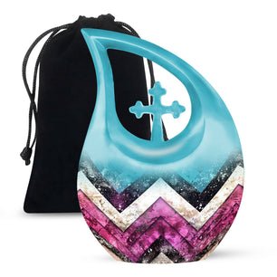 Pattern Small Ashes Keepsake Teardrop, Heart Cremation Urn