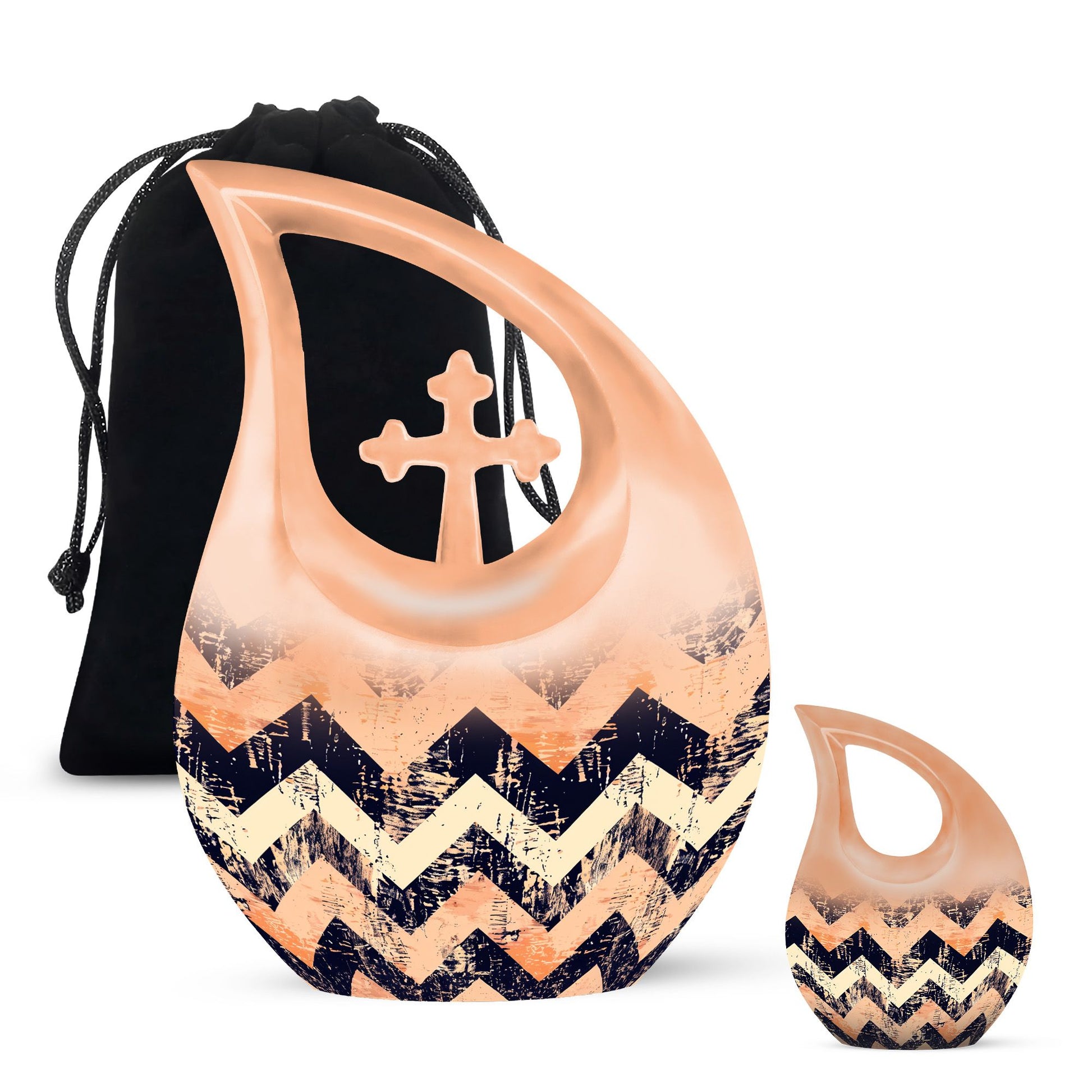 Pattern Adult Male Urn For Ashes Large Teardrop, Heart Urn For Ashes