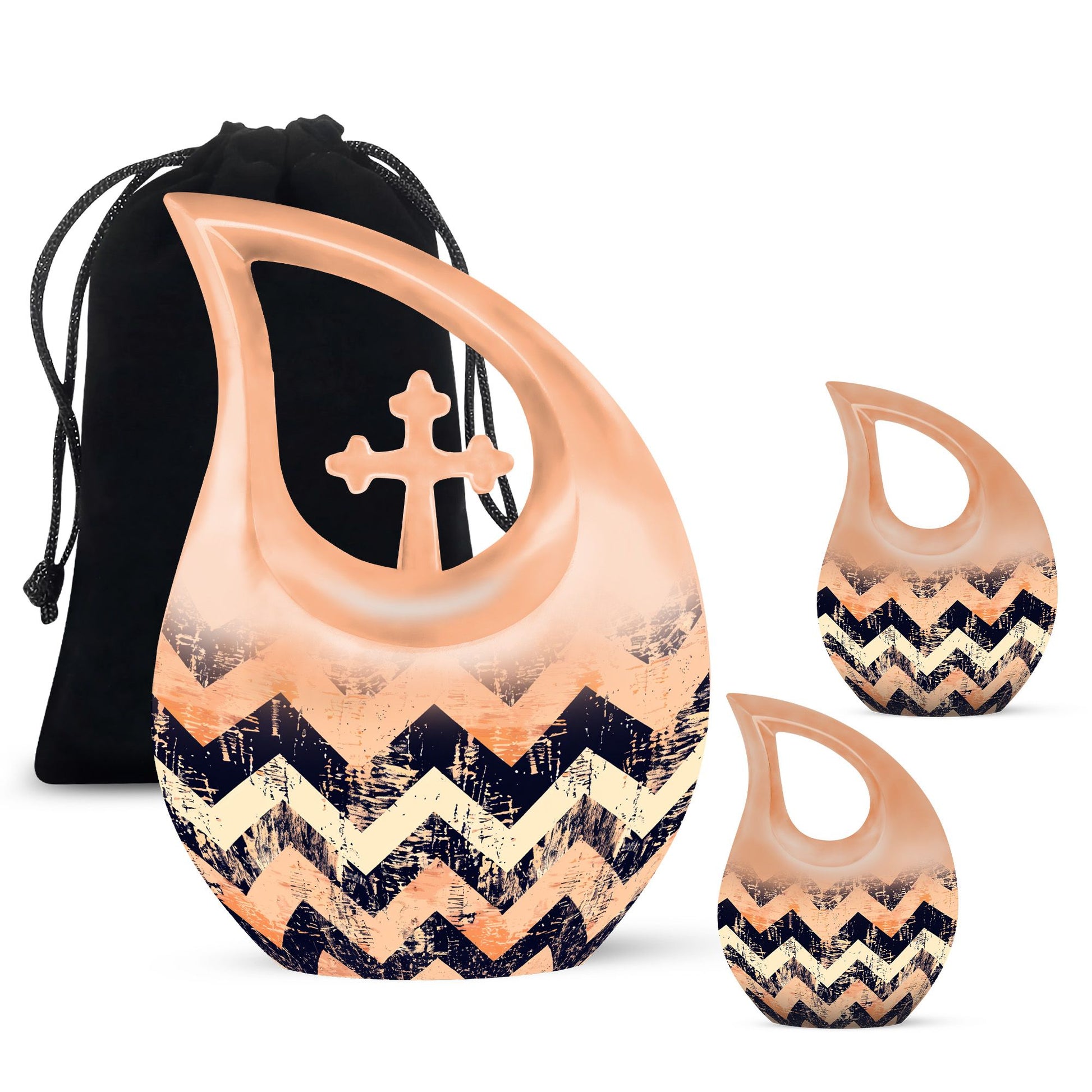 Pattern Adult Male Urn For Ashes Large Teardrop, Heart Urn For Ashes