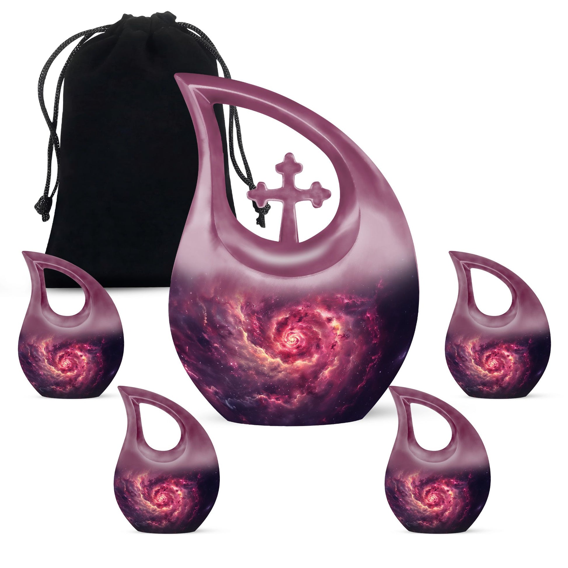 Galaxy Urns For Adult Male Dad Teardrop, Heart Cremation Urn