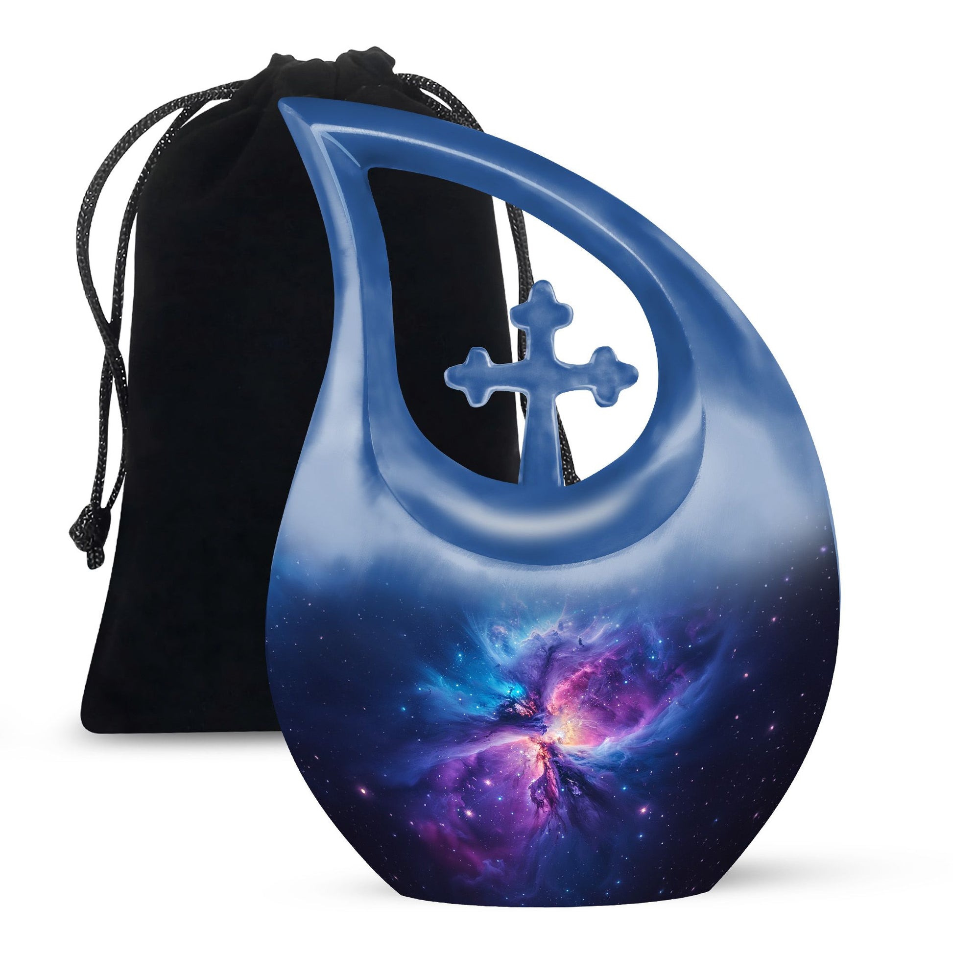 Galaxy Adult Size Urn Teardrop, Heart Cremation Urn For Ashes