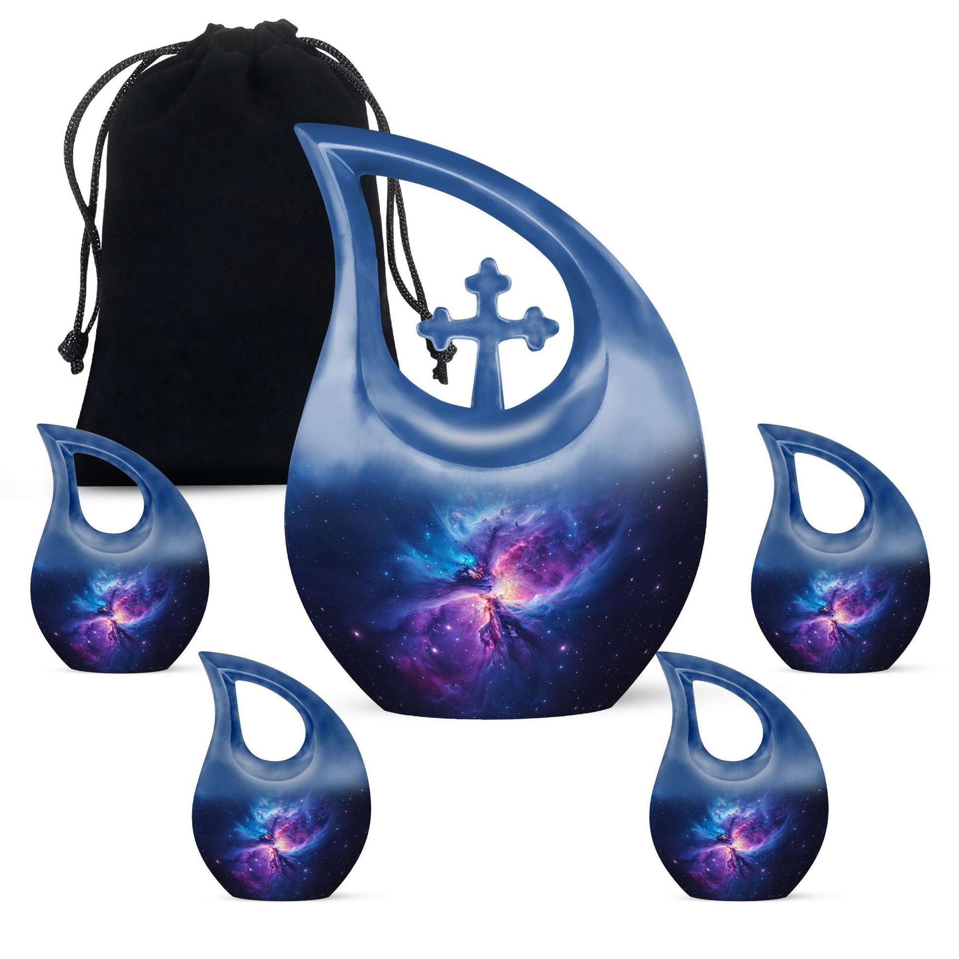 Galaxy Adult Size Urn Teardrop, Heart Cremation Urn For Ashes