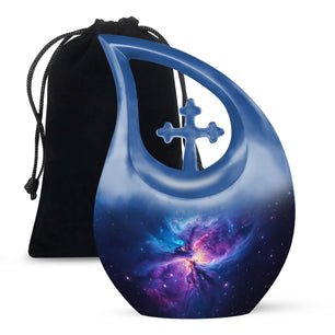 Galaxy Adult Size Urn Teardrop, Heart Cremation Urn For Ashes