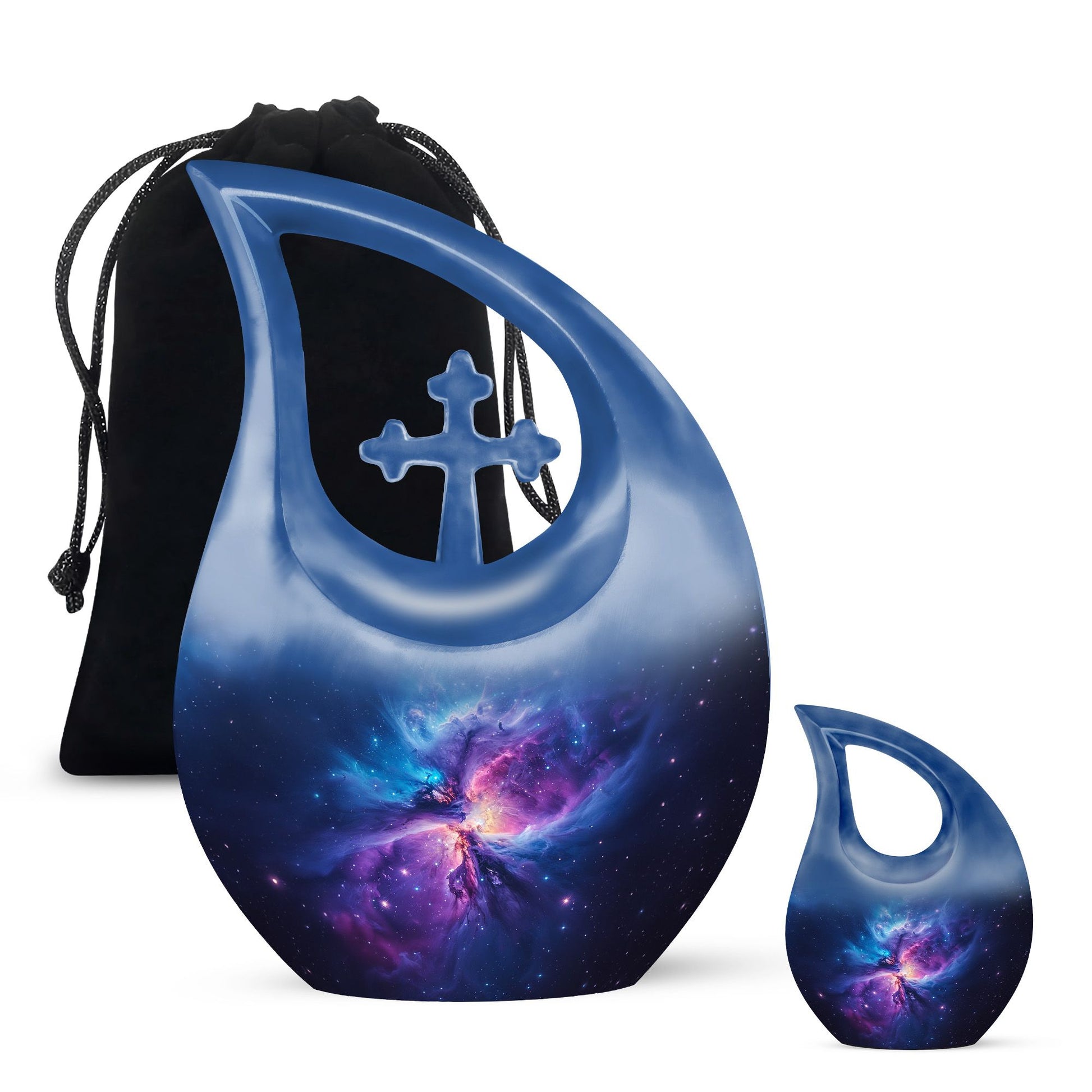 Galaxy Adult Size Urn Teardrop, Heart Cremation Urn For Ashes
