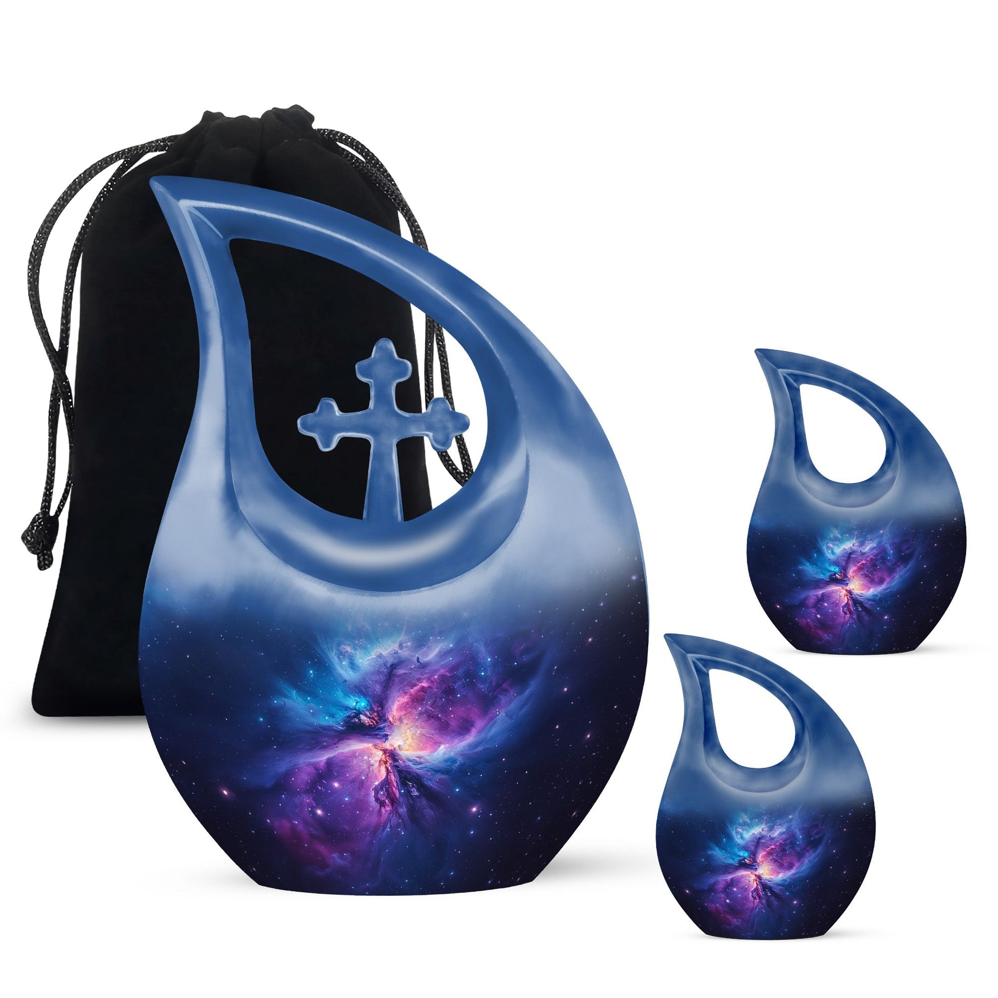 Galaxy Adult Size Urn Teardrop, Heart Cremation Urn For Ashes