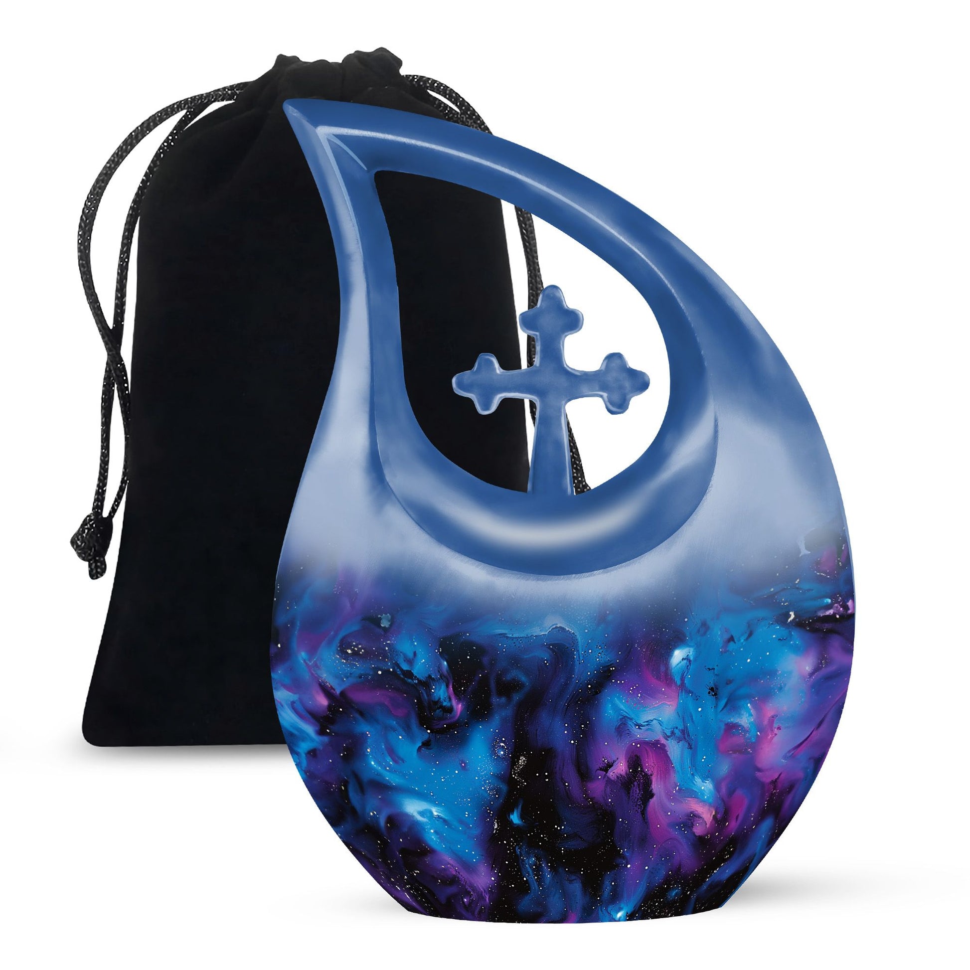 Galaxy Urn For Human Ashes Adult Large Teardrop, Heart Urn For Ashes