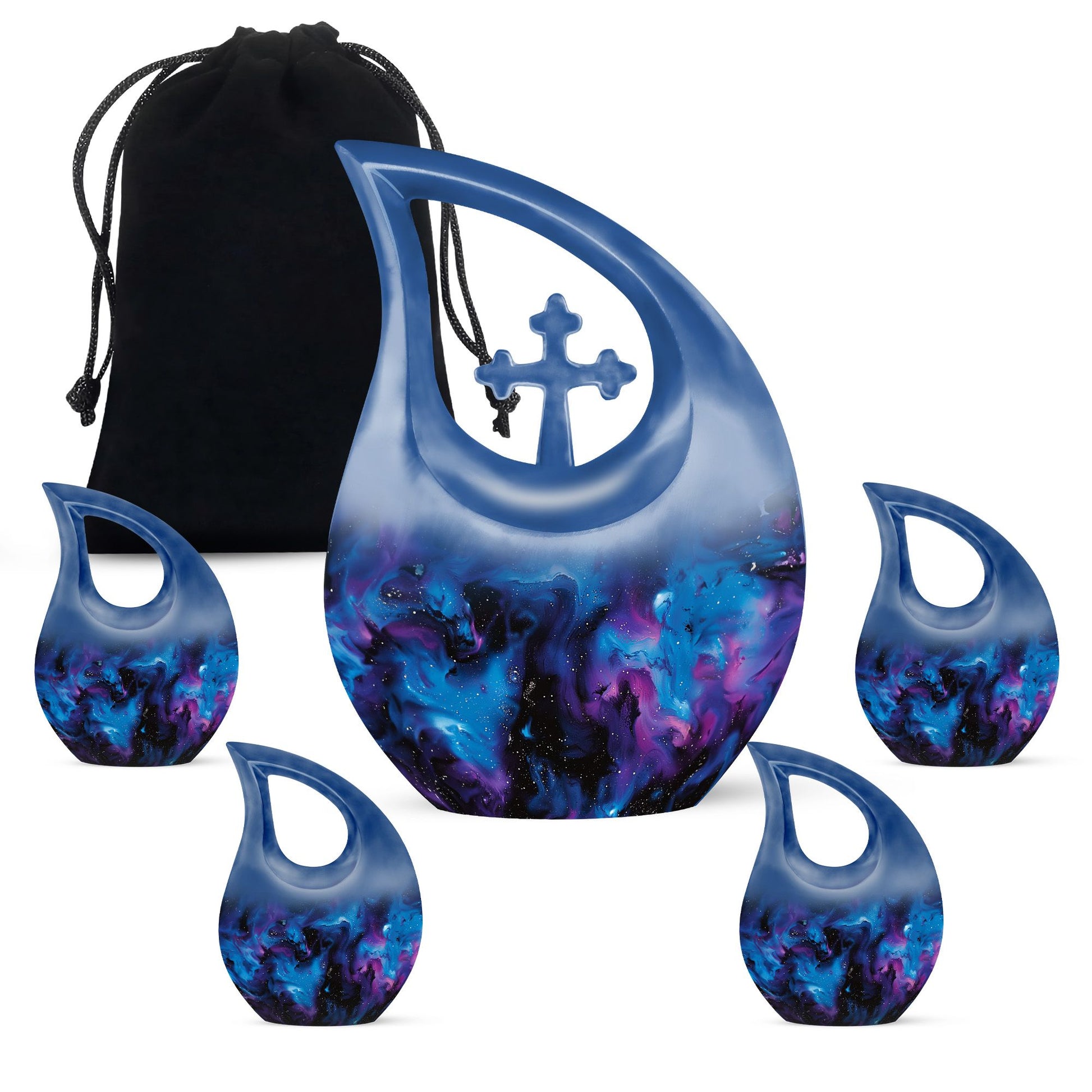 Galaxy Urn For Human Ashes Adult Large Teardrop, Heart Urn For Ashes