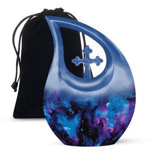 Galaxy Urn For Human Ashes Adult Large Teardrop, Heart Urn For Ashes