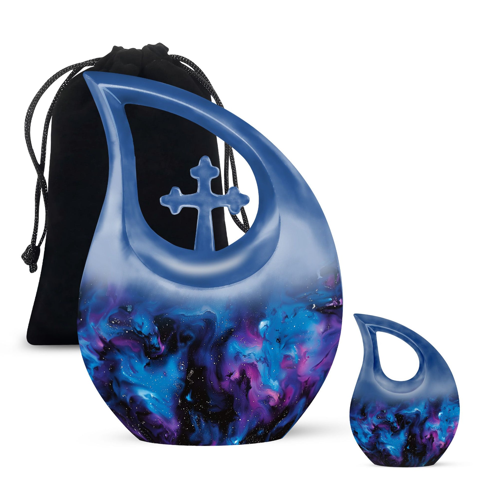 Galaxy Urn For Human Ashes Adult Large Teardrop, Heart Urn For Ashes