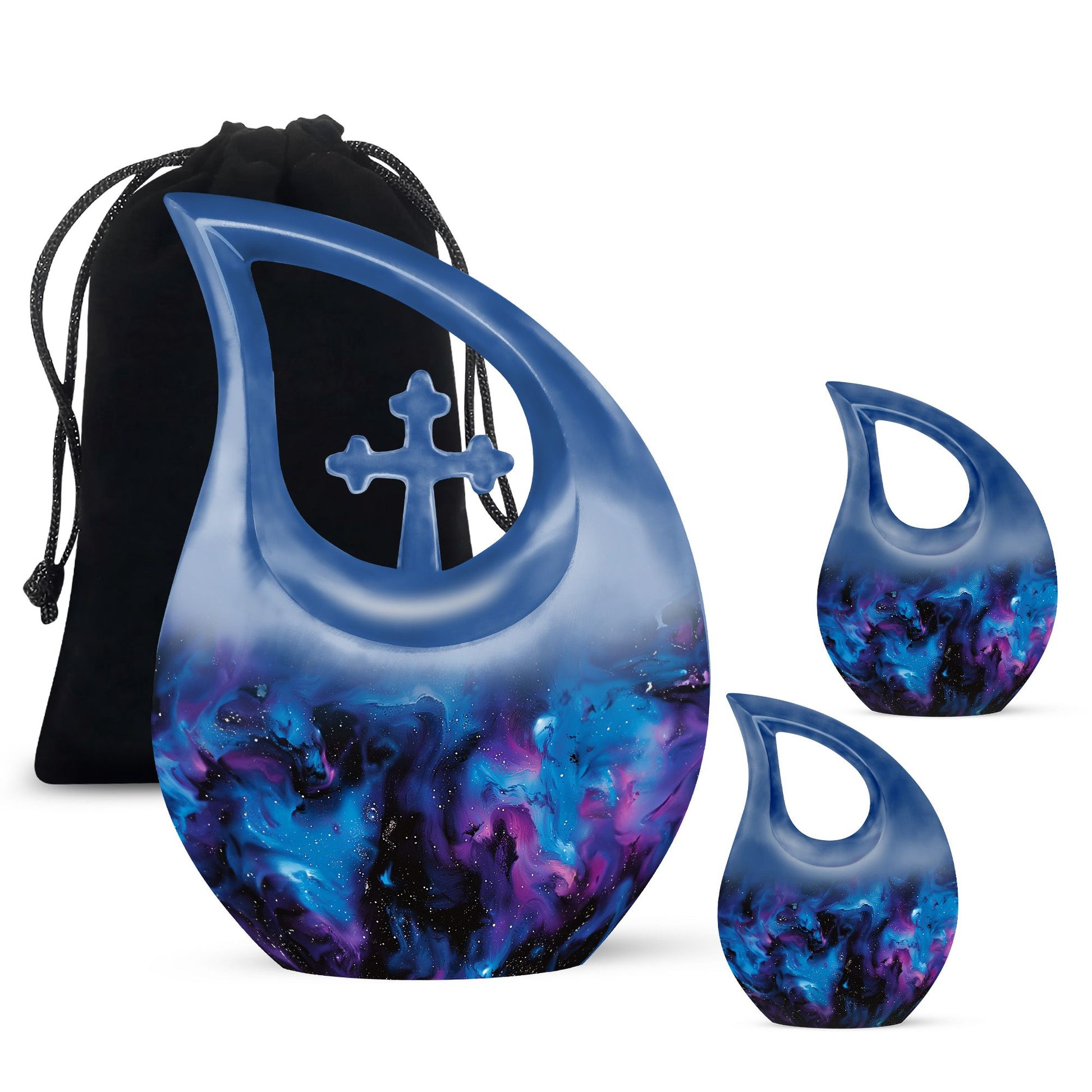 Galaxy Urn For Human Ashes Adult Large Teardrop, Heart Urn For Ashes