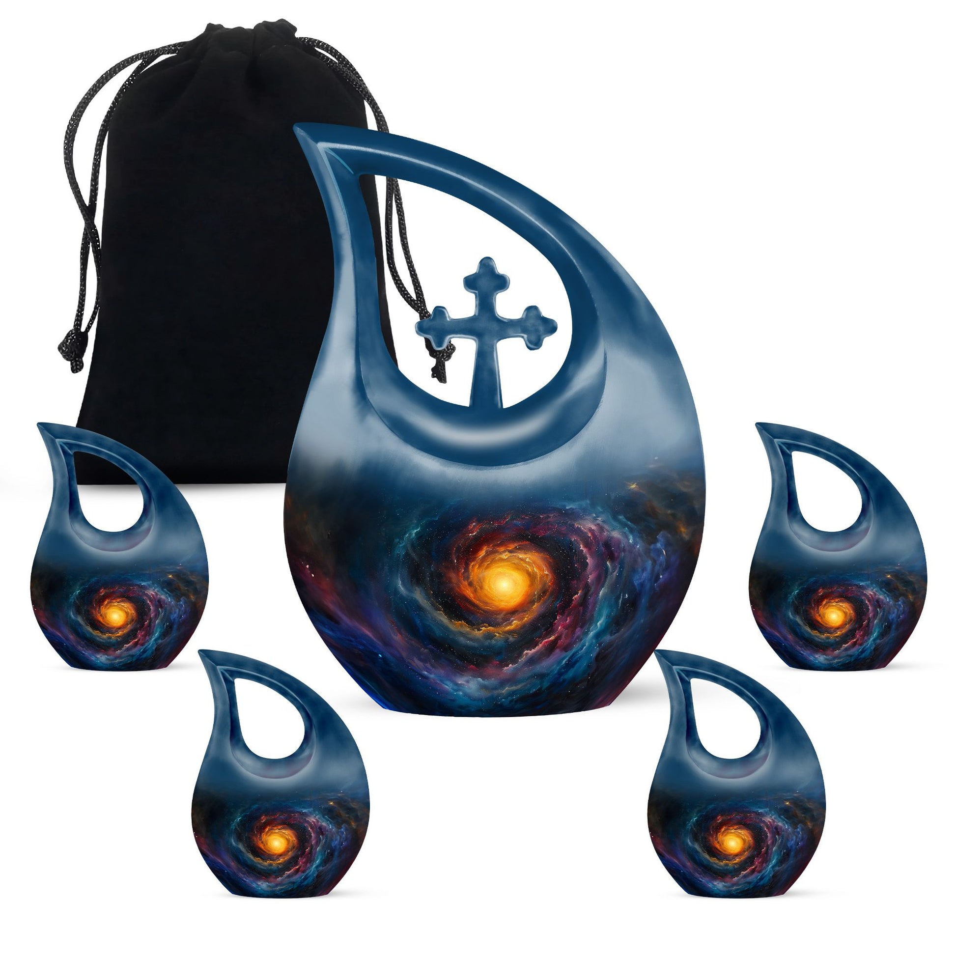 Galaxy Urn For Son Teardrop, Heart Cremation Urn