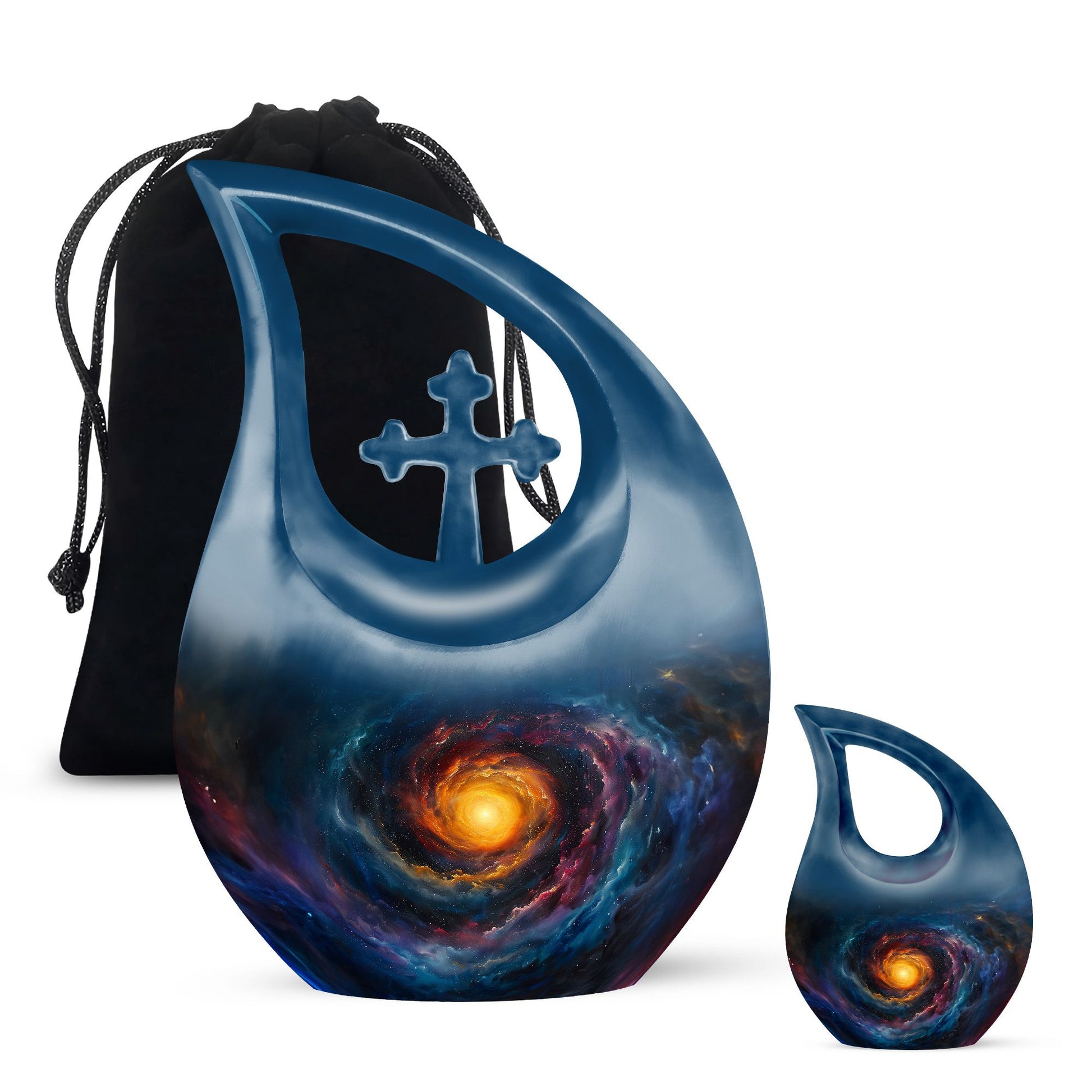 Galaxy Urn For Son Teardrop, Heart Cremation Urn