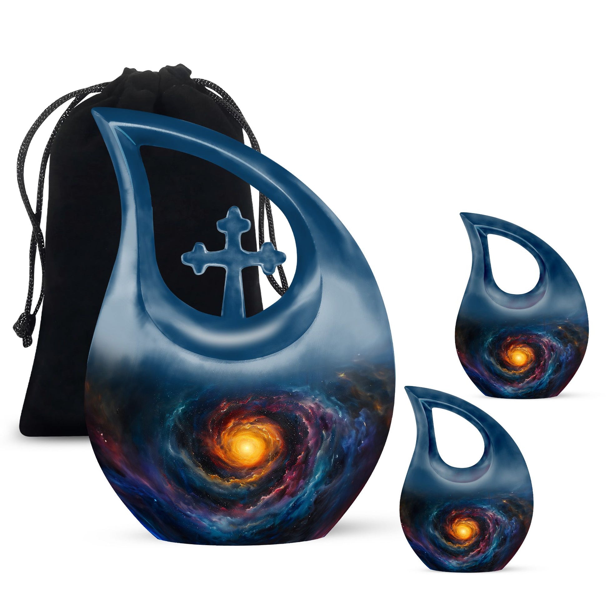 Galaxy Urn For Son Teardrop, Heart Cremation Urn
