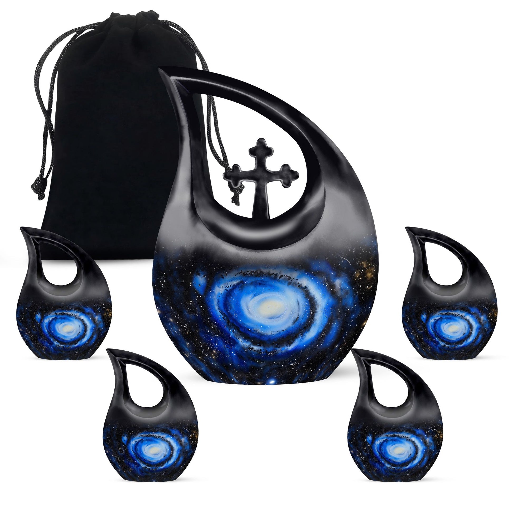 Galaxy Cremation Urns For Ashes Teardrop, Heart Cremation Urn