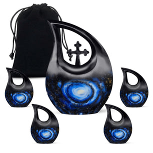 Galaxy Cremation Urns For Ashes Teardrop, Heart Cremation Urn