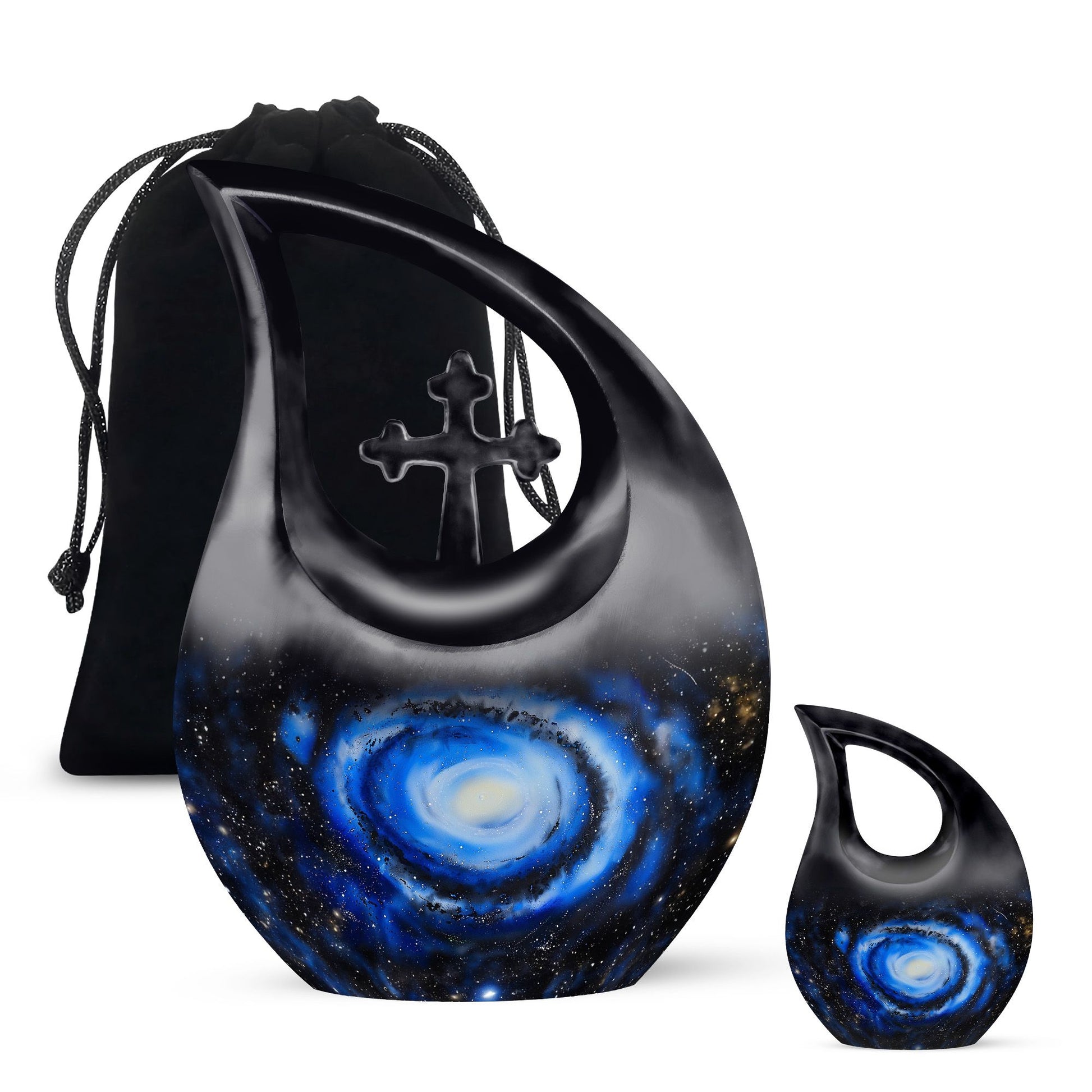 Galaxy Cremation Urns For Ashes Teardrop, Heart Cremation Urn