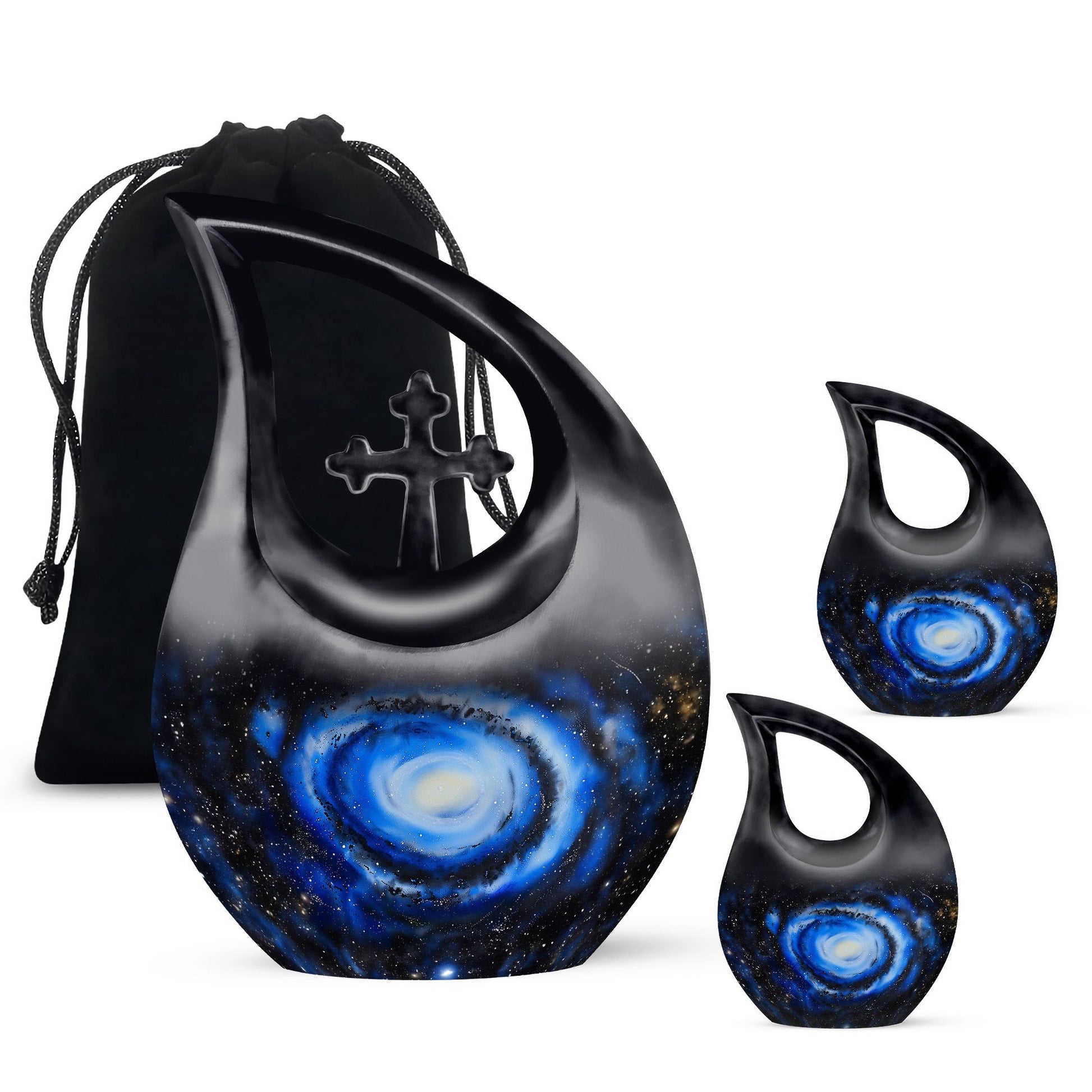 Galaxy Cremation Urns For Ashes Teardrop, Heart Cremation Urn