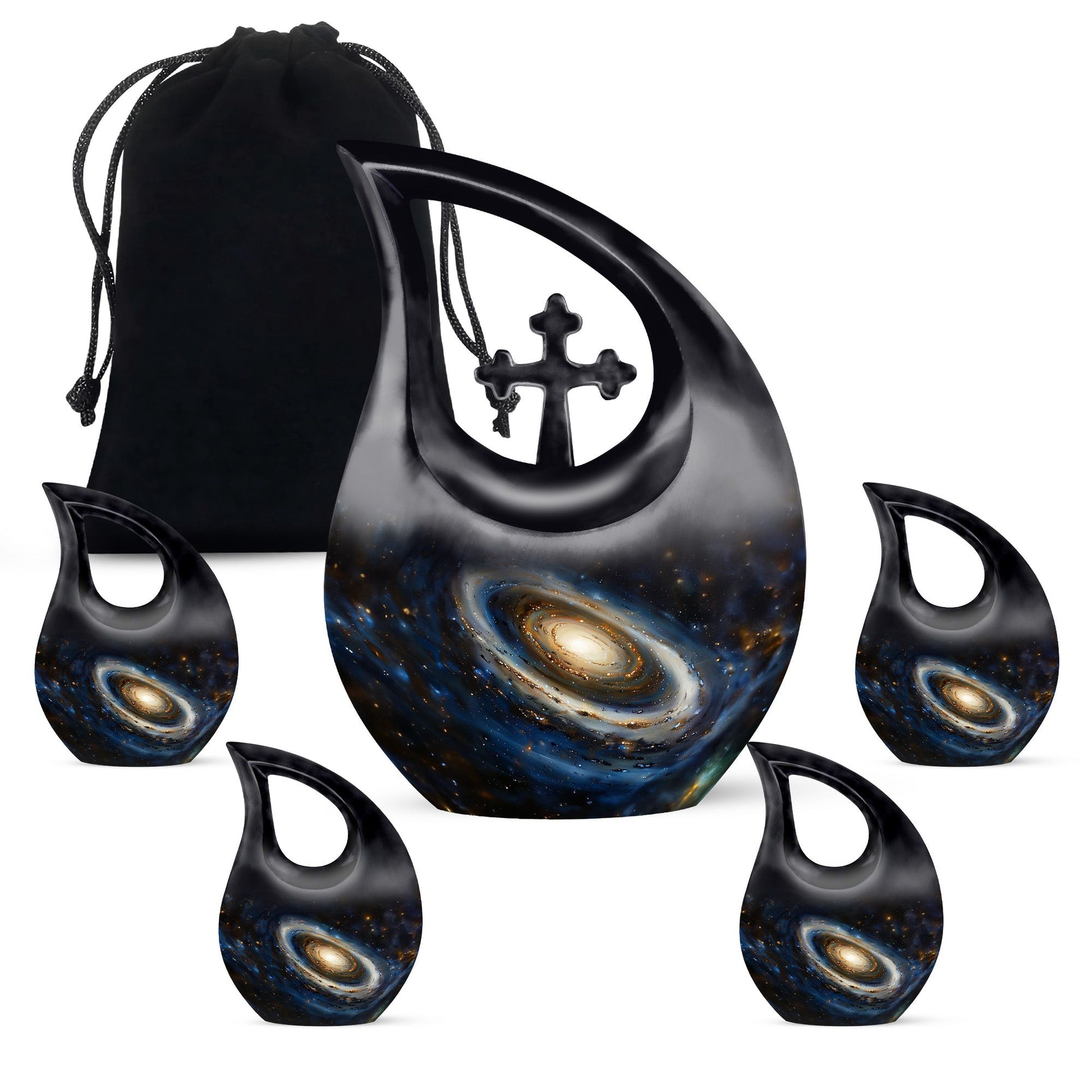 Galaxy Medium Urn For Ashes Teardrop, Heart Cremation Urn