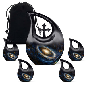 Galaxy Medium Urn For Ashes Teardrop, Heart Cremation Urn