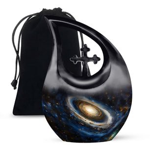 Galaxy Medium Urn For Ashes Teardrop, Heart Cremation Urn