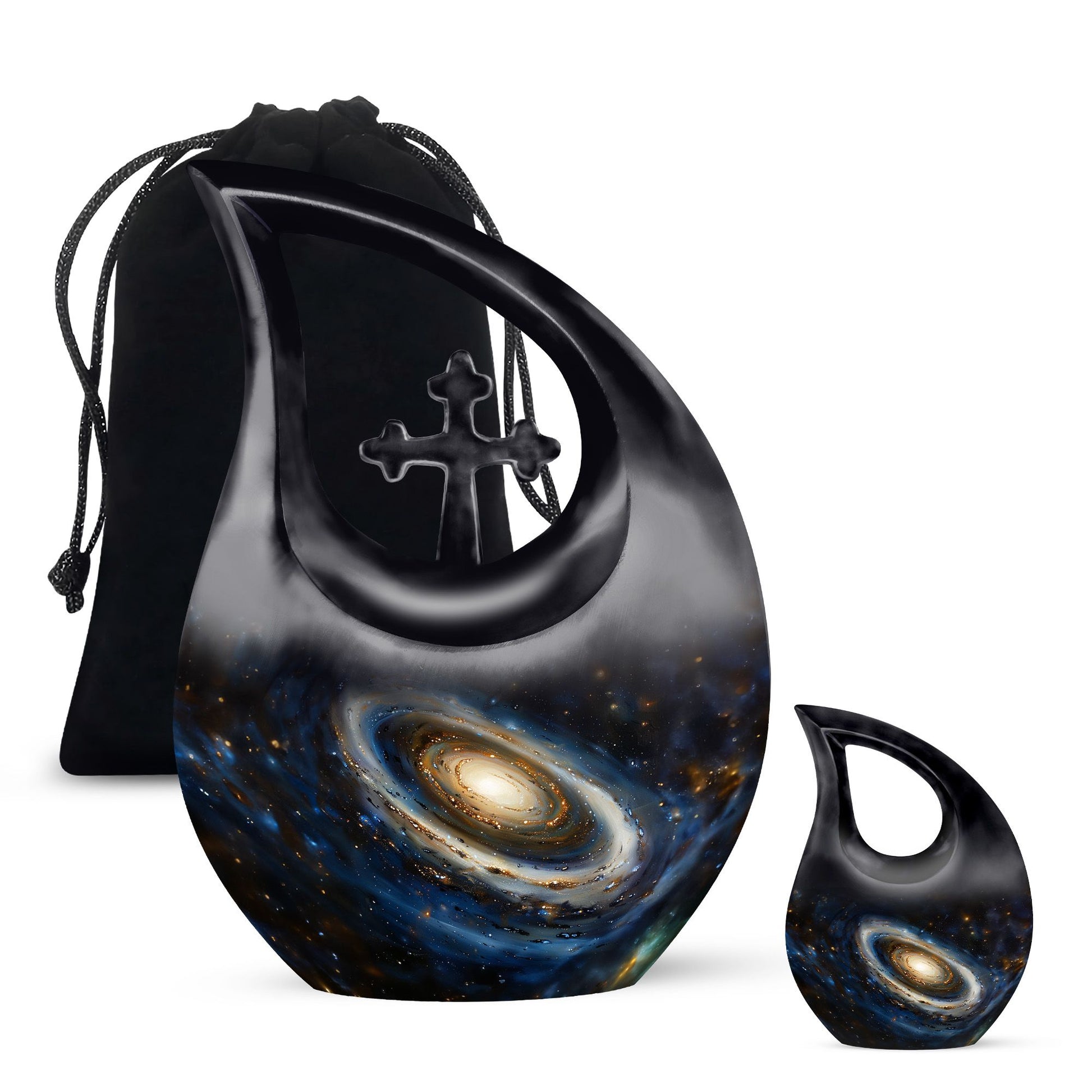 Galaxy Medium Urn For Ashes Teardrop, Heart Cremation Urn