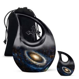 Galaxy Medium Urn For Ashes Teardrop, Heart Cremation Urn