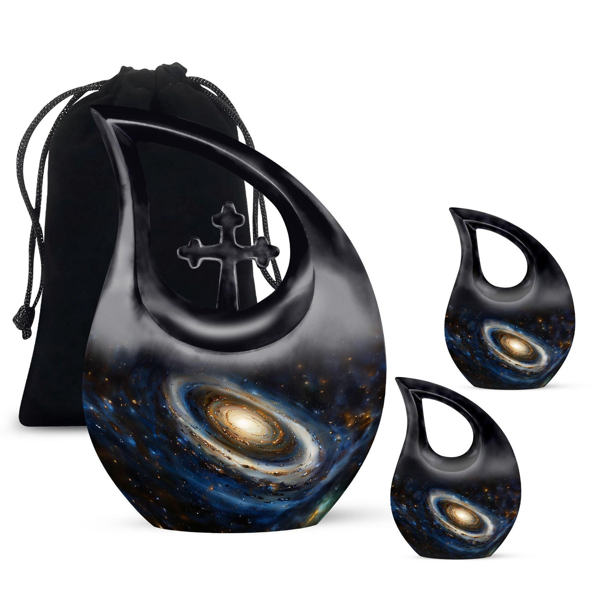 Galaxy Medium Urn For Ashes Teardrop, Heart Cremation Urn