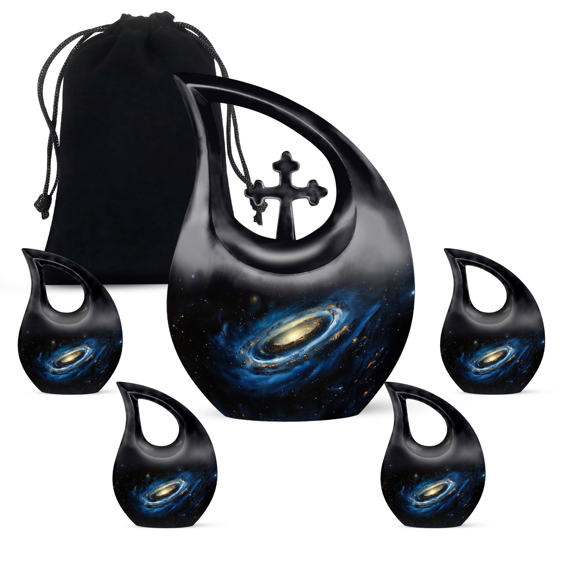 Galaxy Cremation Urns For Ashes For Women Teardrop, Heart Shape Urn