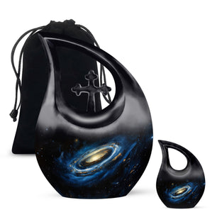 Galaxy Cremation Urns For Ashes For Women Teardrop, Heart Shape Urn