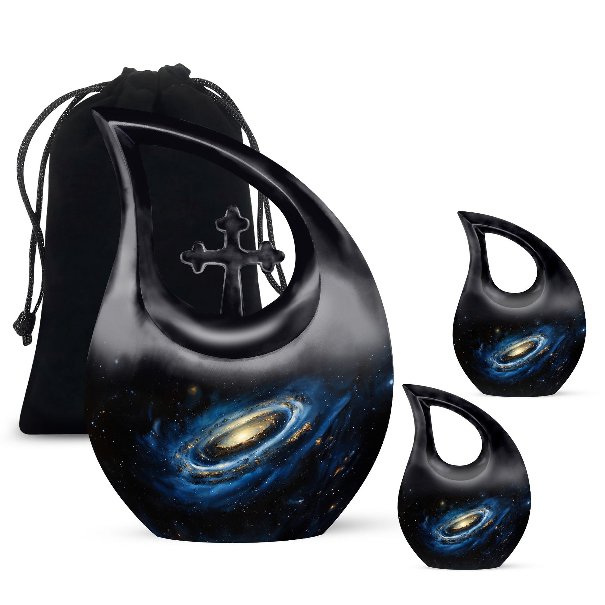 Galaxy Cremation Urns For Ashes For Women Teardrop, Heart Shape Urn