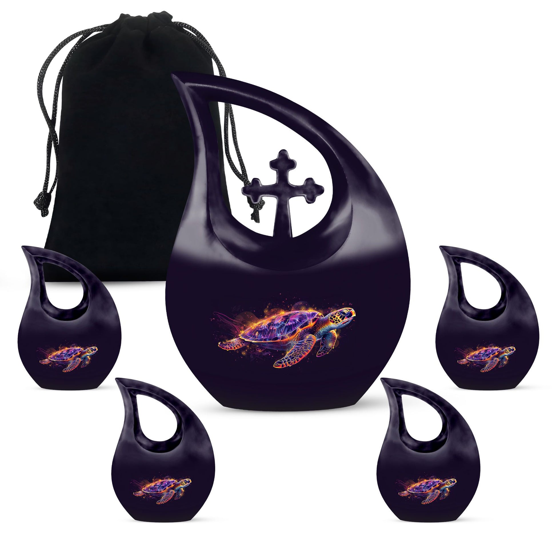 Teardrop Shaped  Large Urn With 4 Keepsake