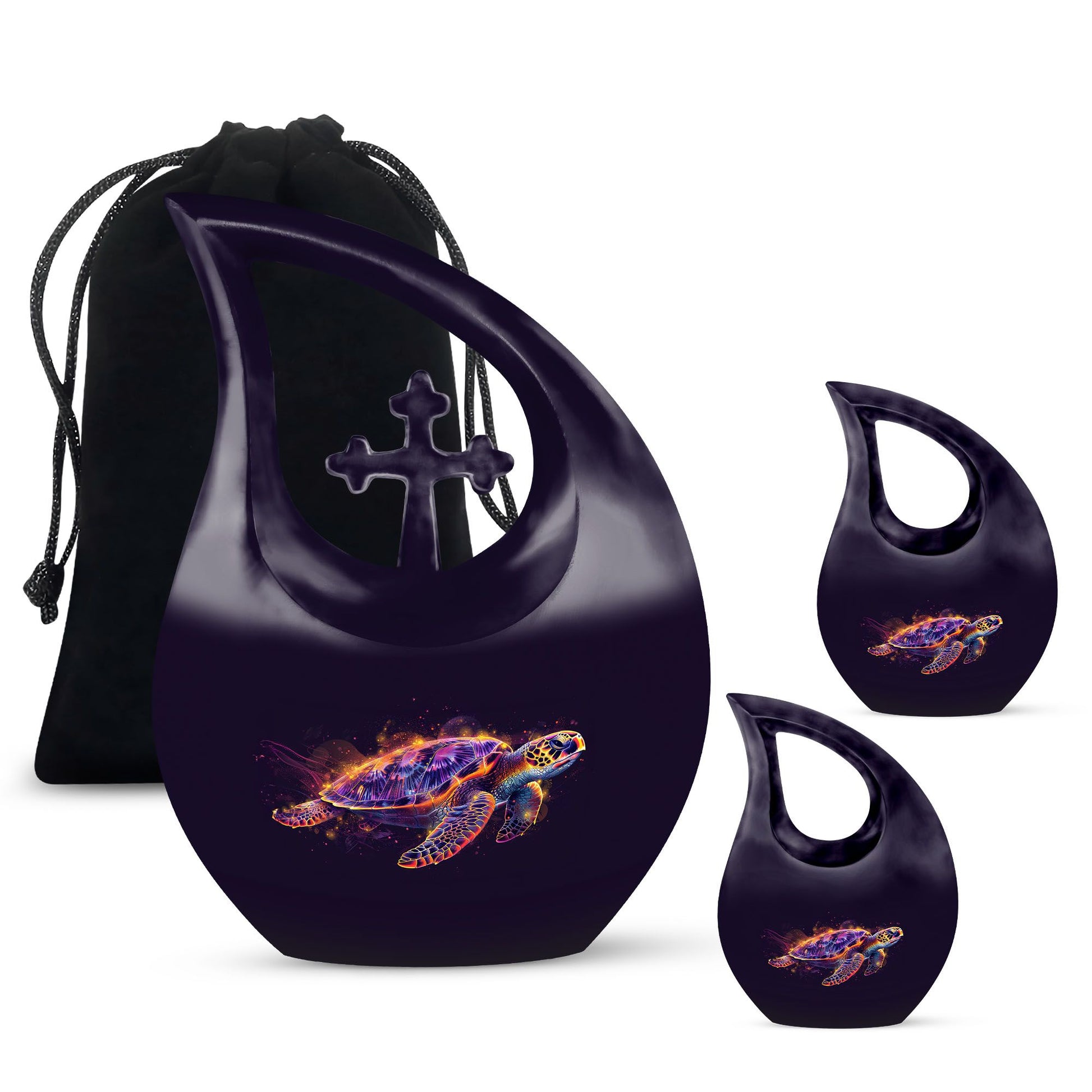 Teardrop Shaped  Large Urn With 2 Keepsake