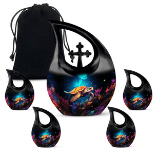 Teardrop Shaped  Large Urn With 4 Keepsake
