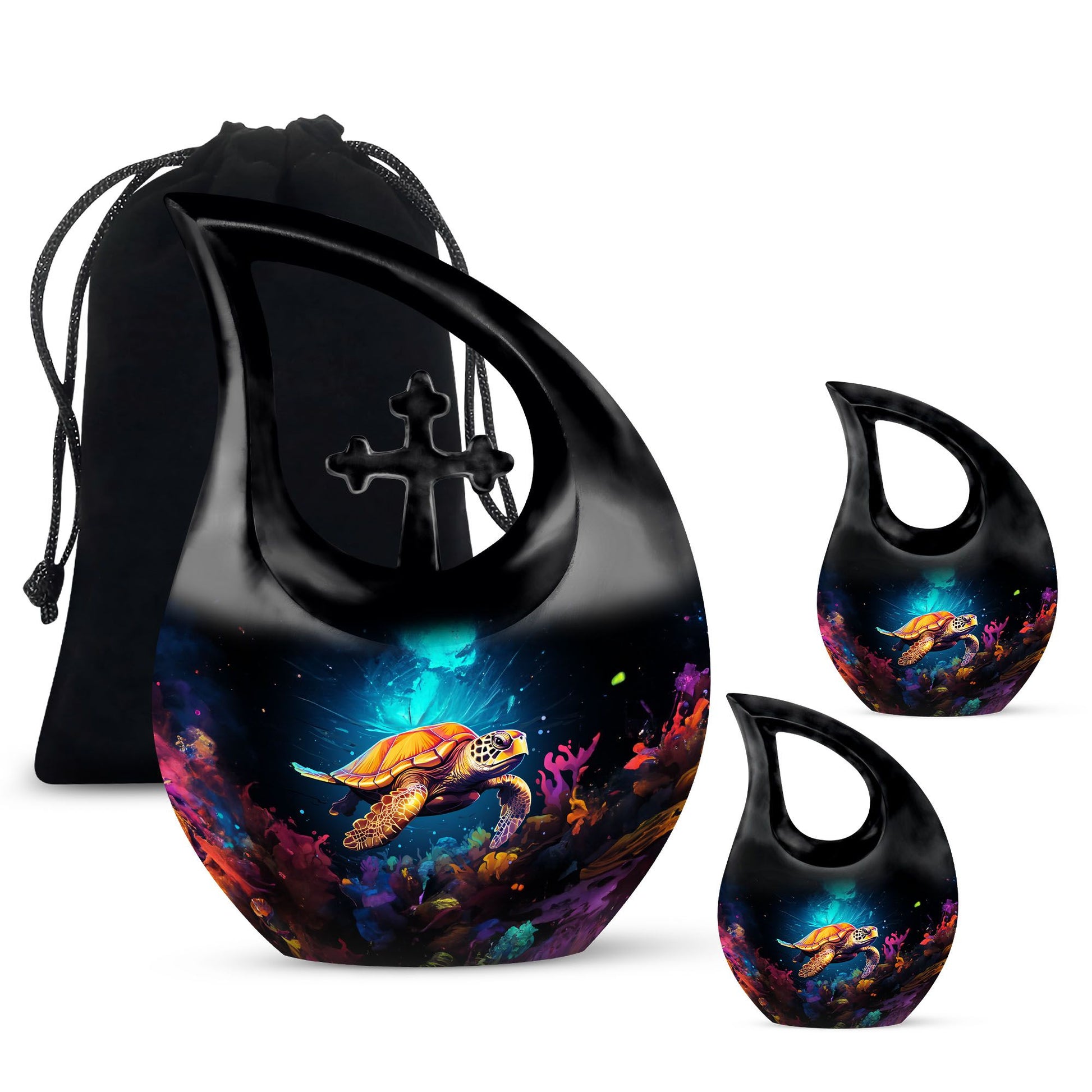Teardrop Shaped  Large Urn With 2 Keepsake