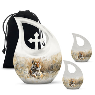 Teardrop Shaped  Large Urn With 2 Keepsake