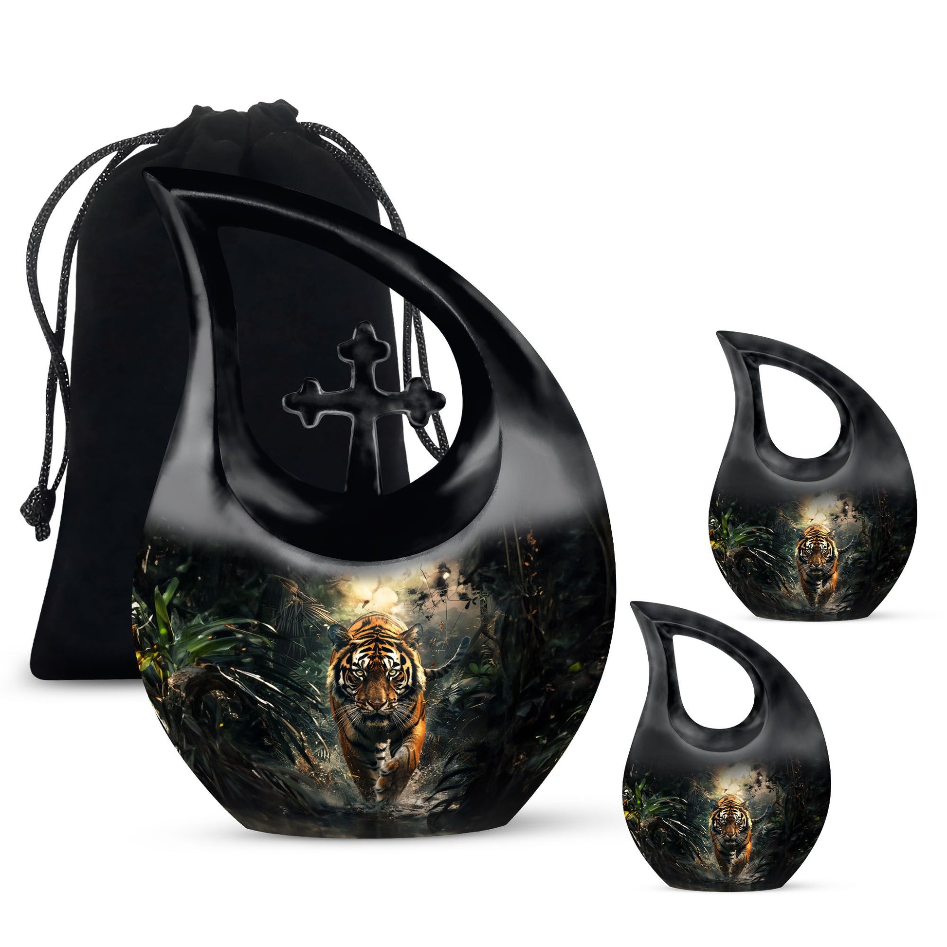 Teardrop Shaped  Large Urn With 2 Keepsake