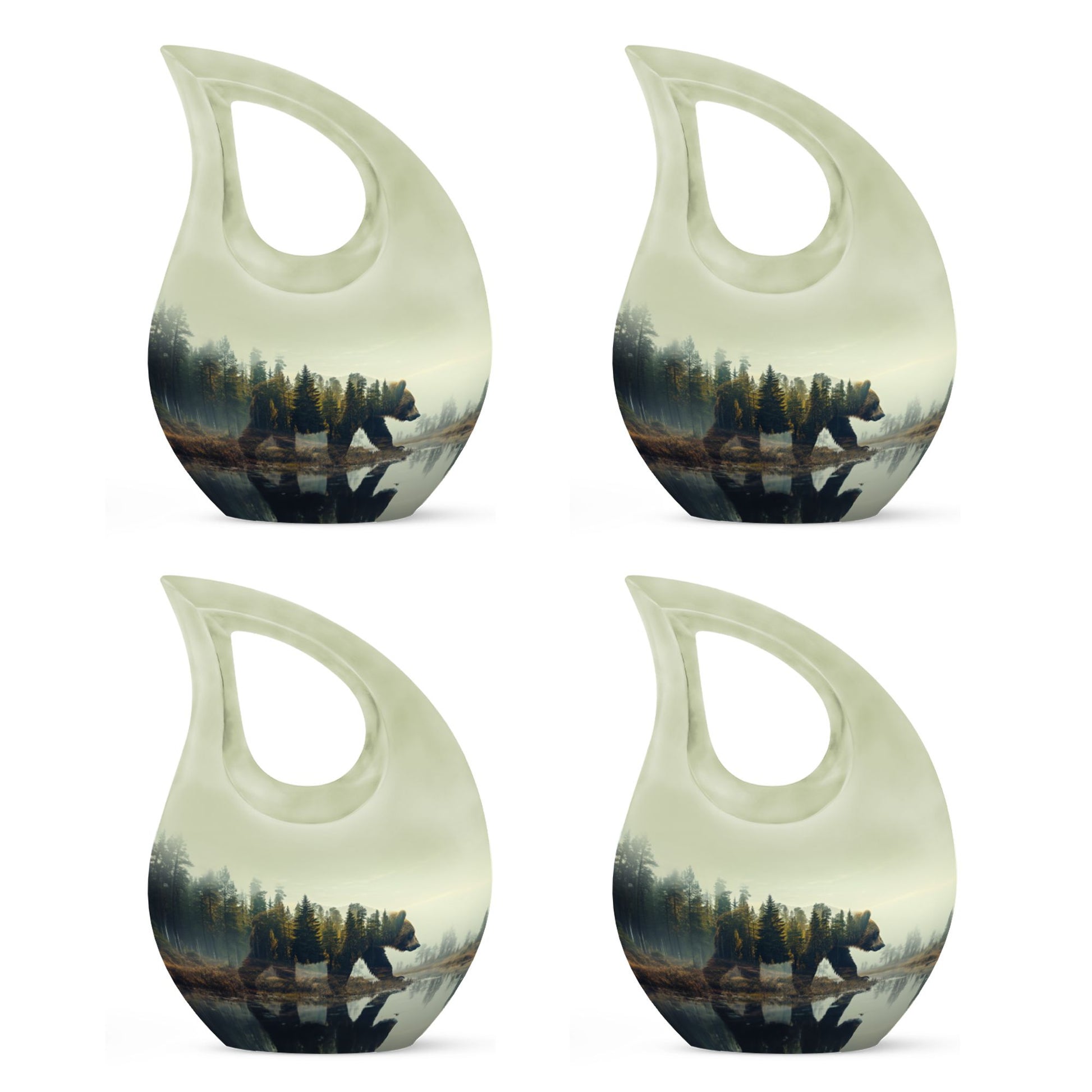 Teardrop Shaped  Keepsake Set of 4