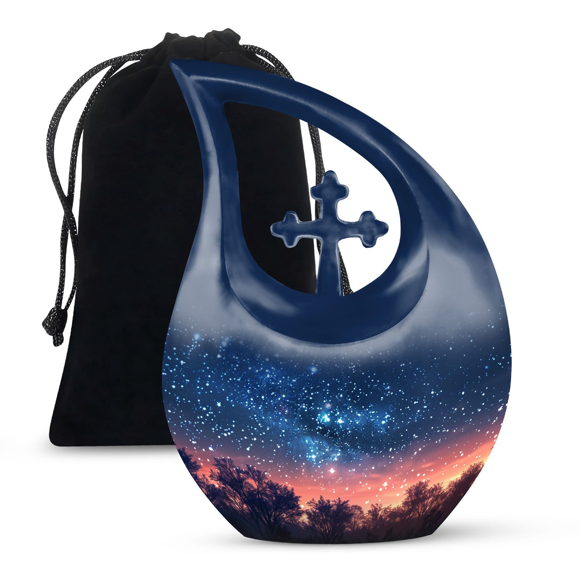Majestic Sky Theme Large Urn 10 Inch