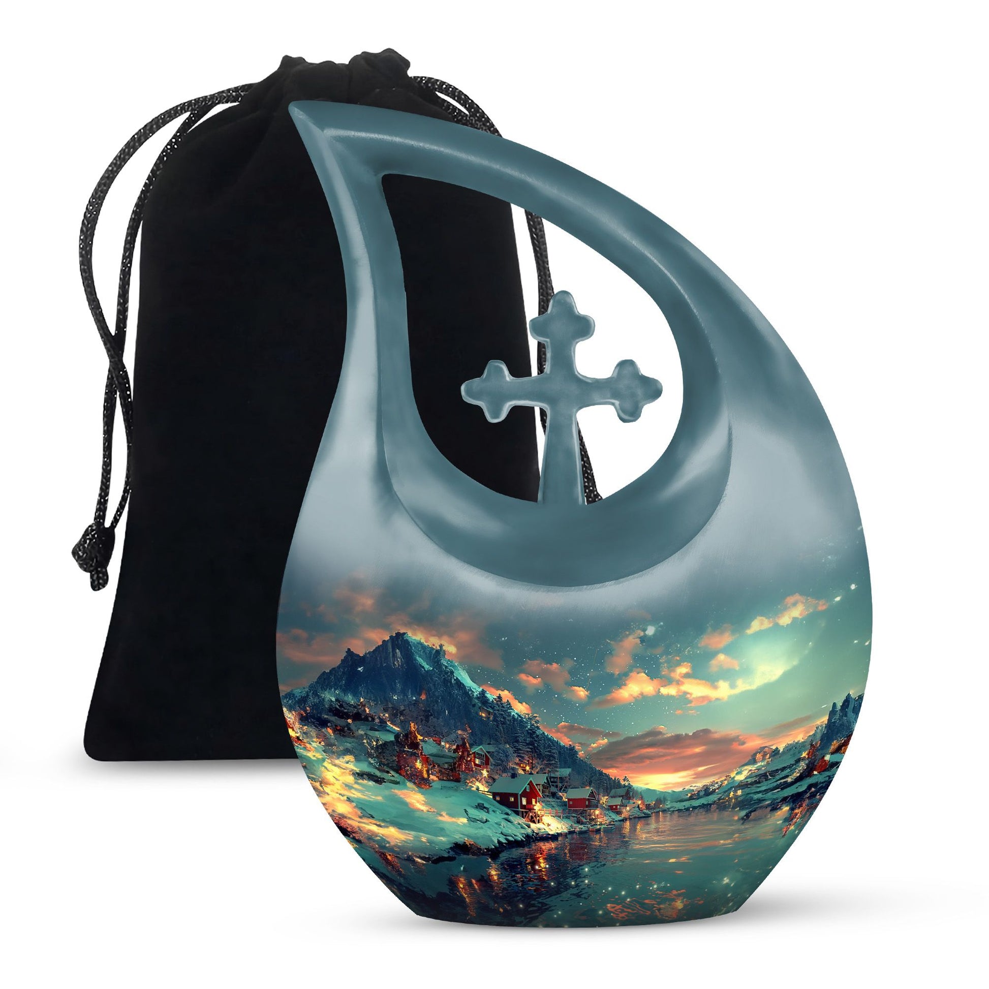 Majestic Sky Theme Large Urn 10 Inch