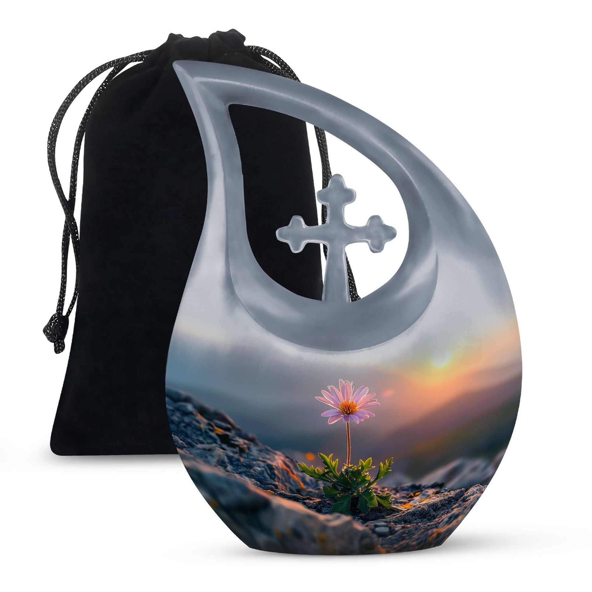 Flower Theme Large Urn 10 Inch