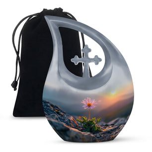 Flower Theme Large Urn 10 Inch