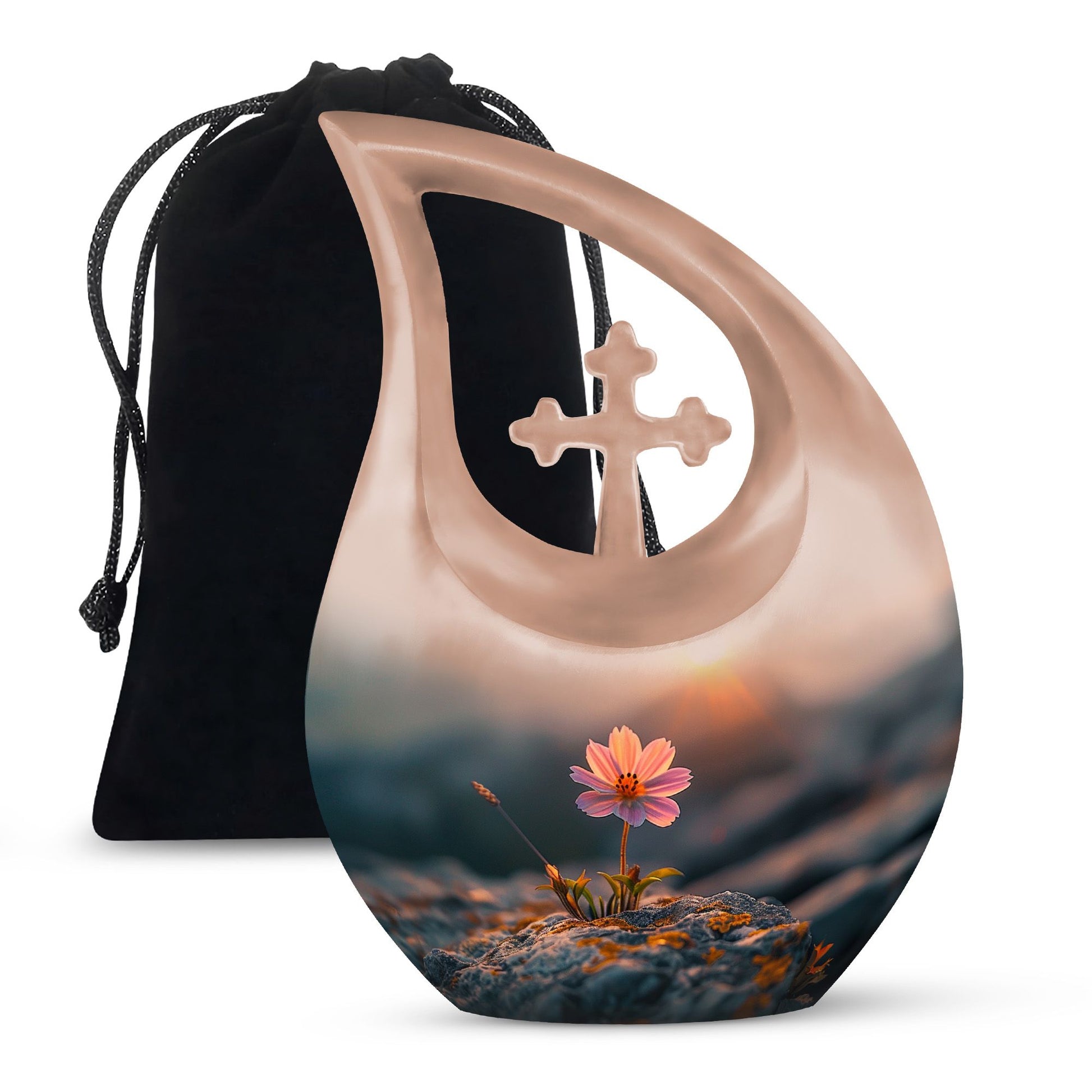 Flower Theme Large Urn 10 Inch