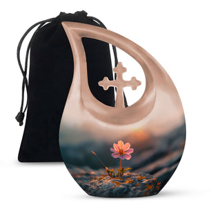 Flower Theme Large Urn 10 Inch