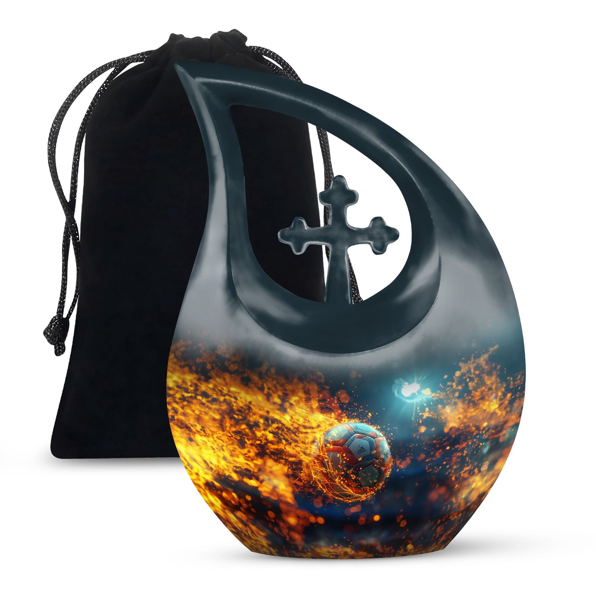 Foothball Theme Large Urn 10 Inch