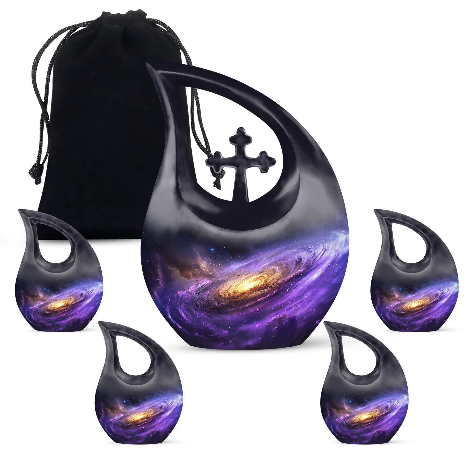 Galaxy Theme Large Urn With 4 Keepsake Urn