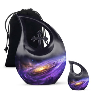 Galaxy Theme Large Urn With 1 Keepsake Urn